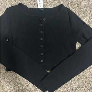 Brandy Melville Black Button Cardigan/Sweater